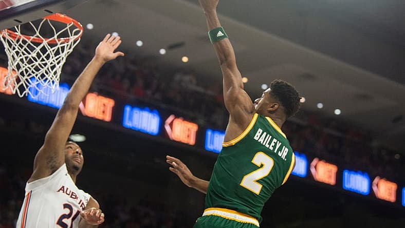 George Mason Patriots guard Victor Bailey Jr. (2) goes up for a layup as Auburn Tigers take on George Mason Patriots at Neville Arena in Auburn, Ala., on Monday, Nov. 7, 2022.