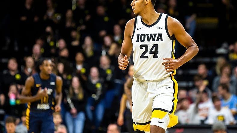Iowa forward Kris Murray runs up court during a NCAA men's basketball game against North Carolina A&T, Friday, Nov. 11, 2022, at Carver-Hawkeye Arena in Iowa City, Iowa.
221111 Nc At Iowa Mbb 030 Jpg