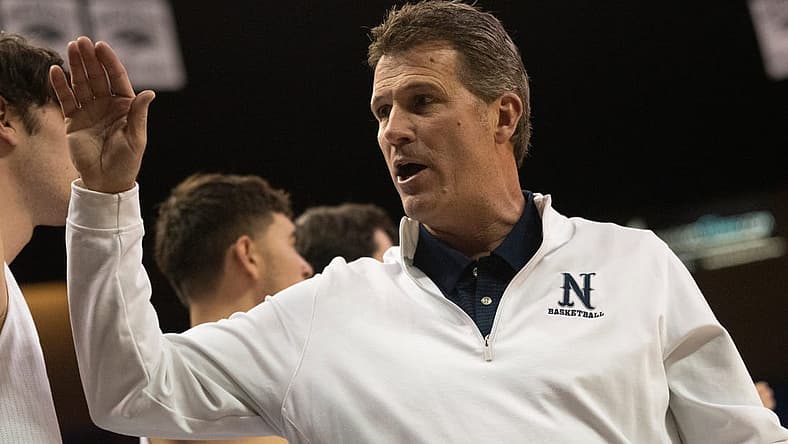Head coach Steve Alford gives high fives to the team as Nevada wins against Grand Canyon University at Saturday's match at Lawlor Events Center in Reno, NV on Nov. 12, 2022.
Nevada Vs Grand Canyon 16