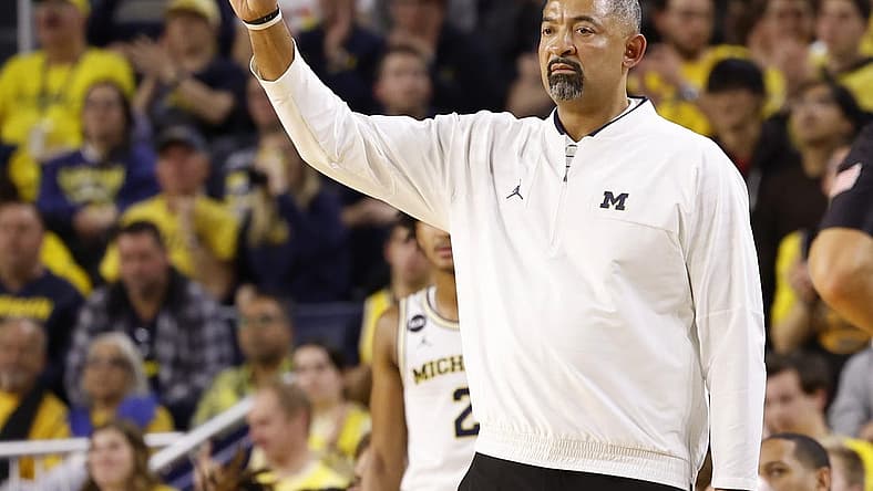 Nov 20, 2022; Ann Arbor, Michigan, USA; Michigan Wolverines head coach Juwan Howard on the sideline in the first half against the Ohio Bobcats at Crisler Center. Mandatory Credit: Rick Osentoski-USA TODAY Sports