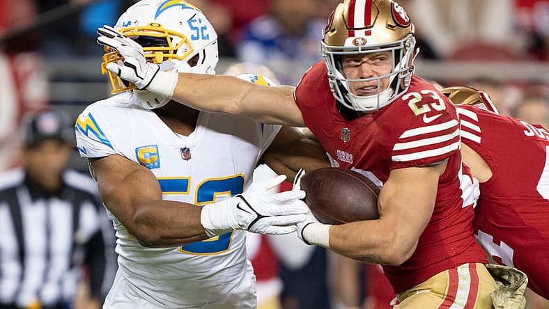 san francisco 49ers at arizona cardinals: christian mccaffrey
