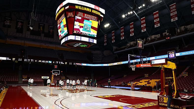 Nov 25, 2020; Minneapolis, Minnesota, USA; A general view of Williams Arena prior to the game against the Minnesota Gophers and Green Bay Phoenix. Mandatory Credit: Harrison Barden-USA TODAY Sports