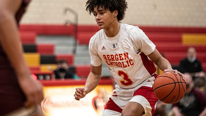 Bergen Catholic hosts Don Bosco in a boys basketball game in Oradell on Friday March 5, 2021. B #3 Elliot Cadeau with the ball.
Don Bosco Beats Bergen Catholic 56 To 54