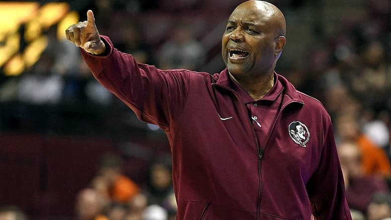 Nov 21, 2022; Tallahassee, Florida, USA; Florida State Seminoles head coach Leonard Hamilton watches game action against the Mercer Bears at Donald L. Tucker Center. Mandatory Credit: Melina Myers-USA TODAY Sports
