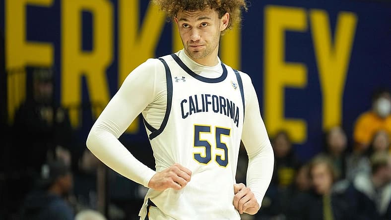 Dec 10, 2022; Berkeley, California, USA; California Golden Bears guard Devin Askew (55) during the first half against the Butler Bulldogs at Haas Pavilion. Mandatory Credit: Darren Yamashita-USA TODAY Sports