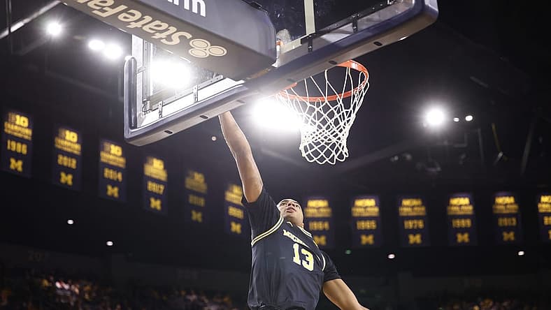 Dec 17, 2022; Ann Arbor, Michigan, USA; Michigan Wolverines guard Jett Howard (13) goes to the basket in the first half against the Lipscomb Bisons at Crisler Center. Mandatory Credit: Rick Osentoski-USA TODAY Sports
