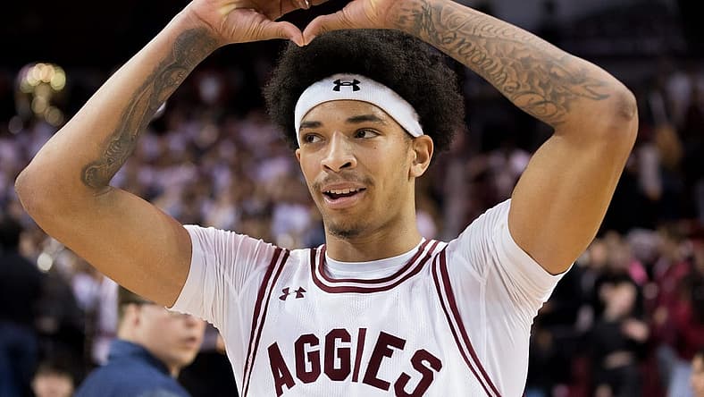 NMSU's Deshawndre Washington (42) celebrates their win against UTEP on Wednesday, Nov. 30, 2022, at the Pan American Center in Las Cruces, New Mexico.
Utep Men S Basketball Vs Nmsu At The Pan American Center