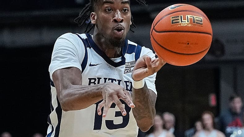 Butler Bulldogs guard Jayden Taylor (13) passes the ball on Wednesday, Jan. 4, 2023 at Hinkle Fieldhouse in Indianapolis. The Butler Bulldogs defeated the DePaul Blue Demons, 78-70.
Ncaa Basketball Ini Butler Basketball Vs Depaul Depaul Blue Demons At Butler Bulldogs