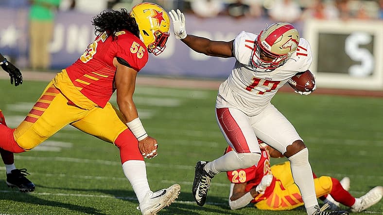 USFL championship game between the Birmingham Stallions and The Philadelphia Stars held at Tom Benson Hall of Fame Stadium July, 3, 2022.
Ssh37112