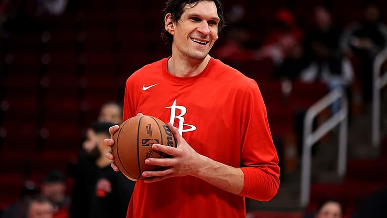 Dec 21, 2022; Houston, Texas, USA; Houston Rockets center Boban Marjanovic (51) prior to the game against the Orlando Magic at Toyota Center. Mandatory Credit: Erik Williams-USA TODAY Sports
