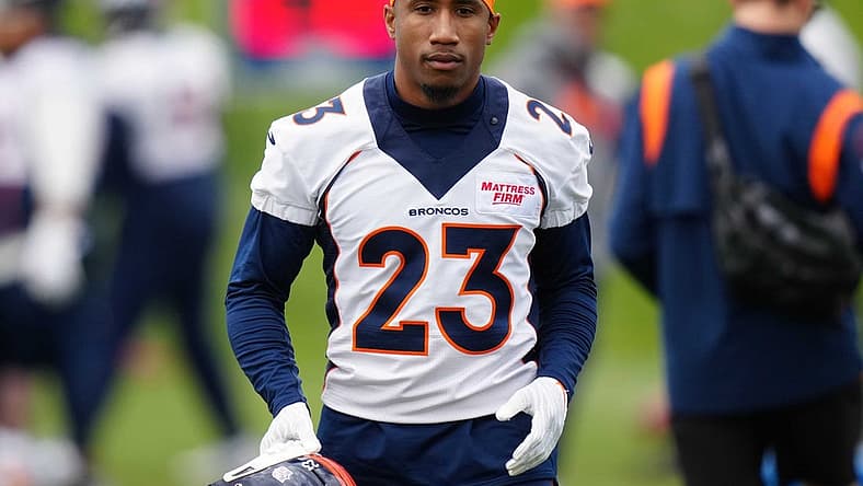 May 23, 2022; Englewood, CO, USA; Denver Broncos cornerback Ronald Darby (23) during OTA workouts at the UC Health Training Center. Mandatory Credit: Ron Chenoy-USA TODAY Sports