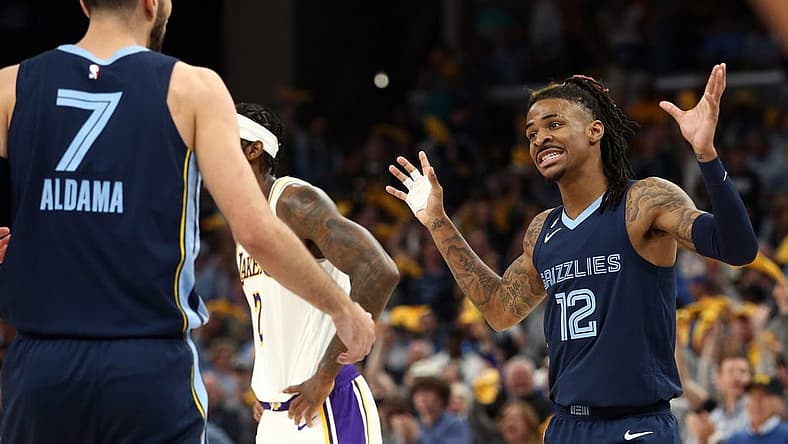 A hand injury to Memphis Grizzlies guard Ja Morant could spell trouble with the Lakers. Mandatory Credit: Petre Thomas-USA TODAY Sports