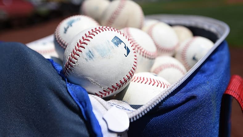 Jul 24, 2022; Boston, Massachusetts, USA; A general view of practice balls prior to a game between the Boston Red Sox and Toronto Blue Jays at Fenway Park. Mandatory Credit: Bob DeChiara-USA TODAY Sports