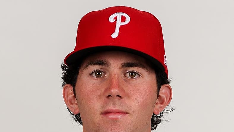 Feb 23, 2023; Clearwater, FL, USA; Philadelphia Phillies pitcher Andrew Painter (76) during photo day at BayCare Ballpark. Mandatory Credit: Nathan Ray Seebeck-USA TODAY Sports