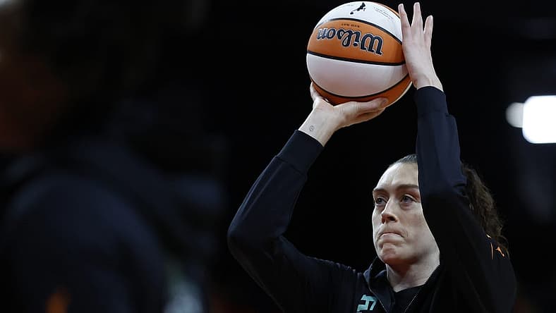 May 19, 2023; Washington, District of Columbia, USA; New York Liberty forward Breanna Stewart (30) during warmup prior to the game against the Washington Mystics at Entertainment & Sports Arena. Mandatory Credit: Geoff Burke-USA TODAY Sports