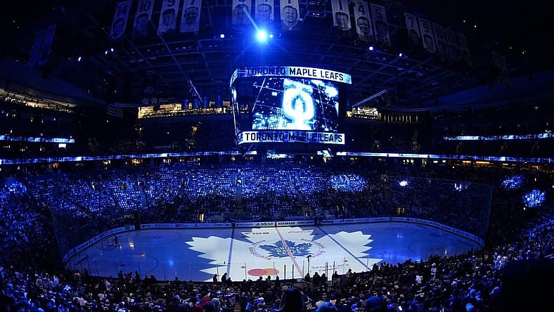 May 10, 2022; Toronto, Ontario, CAN; A general view of Scotiabank Arena befroe the start of of game five of the first round of the 2022 Stanley Cup Playoffs between the Tampa Bay Lightning and Toronto Maple Leafs. Mandatory Credit: John E. Sokolowski-USA TODAY Sports