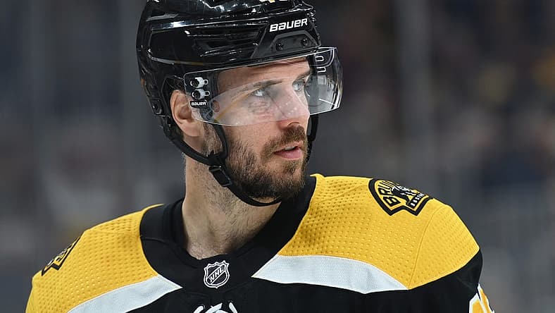 Mar 21, 2023; Boston, Massachusetts, USA; Boston Bruins center David Krejci (46) looks on during the second period against the Ottawa Senators at TD Garden. Mandatory Credit: Bob DeChiara-USA TODAY Sports