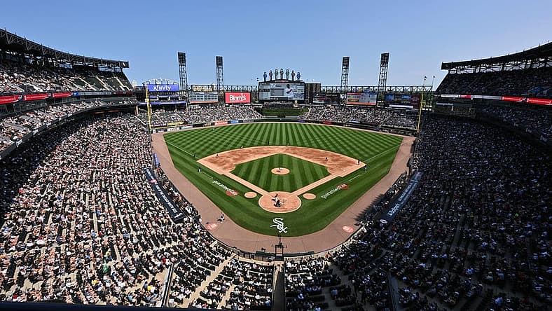 Jun 24, 2023; Chicago, Illinois, USA; A general view of Guaranteed Rate Field as the Chicago White Sox play the Boston Red Sox. Mandatory Credit: Jamie Sabau-USA TODAY Sports