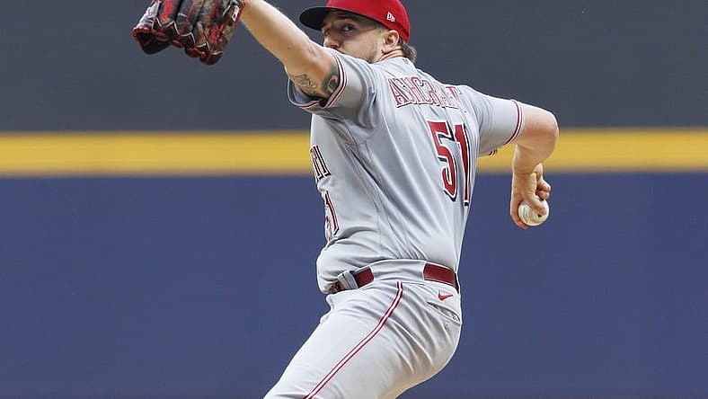 Jul 24, 2023; Milwaukee, Wisconsin, USA; Cincinnati Reds pitcher Graham Ashcraft (51) throws a pitch during the first inning against the Milwaukee Brewers at American Family Field. Mandatory Credit: Jeff Hanisch-USA TODAY Sports