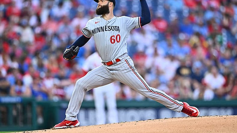 Aug 11, 2023; Philadelphia, Pennsylvania, USA; Minnesota Twins starting pitcher Dallas Keuchel (60) throws a pitch against the Philadelphia Phillies in the first inning at Citizens Bank Park. Mandatory Credit: Kyle Ross-USA TODAY Sports