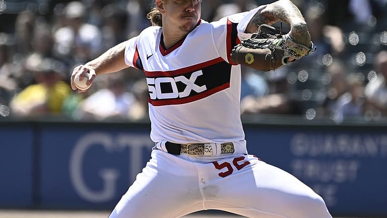 Aug 27, 2023; Chicago, Illinois, USA; Chicago White Sox starting pitcher Mike Clevinger (52) delivers against the Oakland Athletics during the first inning at Guaranteed Rate Field. Mandatory Credit: Matt Marton-USA TODAY Sports