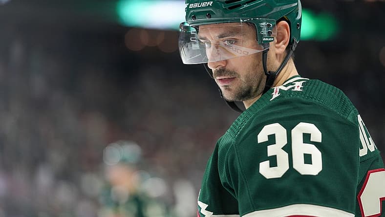 Oct 19, 2023; Saint Paul, Minnesota, USA; Minnesota Wild right wing Mats Zuccarello (36) in action against the Minnesota Wild in the first period at Xcel Energy Center. Mandatory Credit: Matt Blewett-USA TODAY Sports