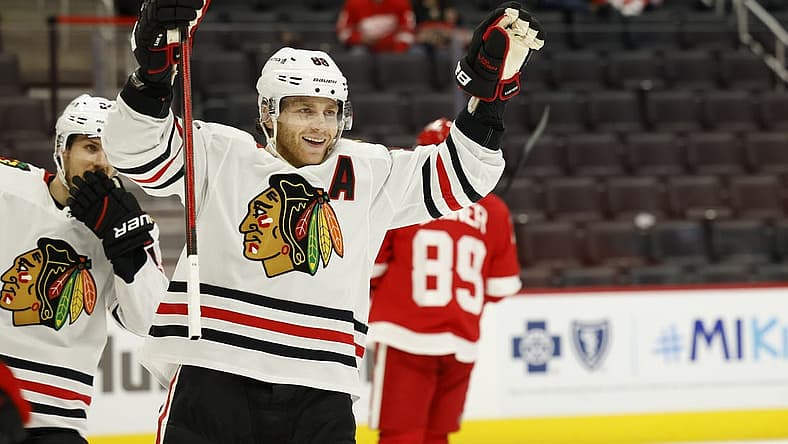 Longtime Chicago Blackhawks right wing Patrick Kane (88) is reportedly joining the Detroit Red Wings. Mandatory Credit: Rick Osentoski-USA TODAY Sports