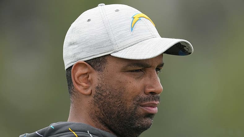 May 12, 2023; Costa Mesa, CA, USA; Los Angeles Chargers director of player personnel JoJo Wooden during rookie minicamp at Hoag Performance Center. Mandatory Credit: Kirby Lee-USA TODAY Sports