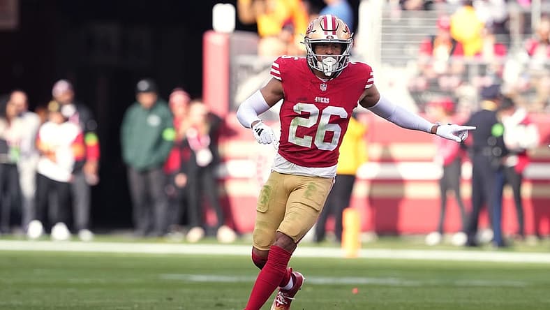 Dec 10, 2023; Santa Clara, California, USA; San Francisco 49ers cornerback Isaiah Oliver (26) during the second quarter against the Seattle Seahawks at Levi's Stadium. Mandatory Credit: Darren Yamashita-USA TODAY Sports