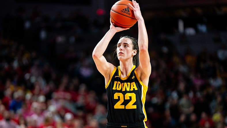 Iowa's Caitlin Clark takes a pair of free throws during a game against Nebraska Sunday, Feb. 11, 2024, at Pinnacle Bank Arena.