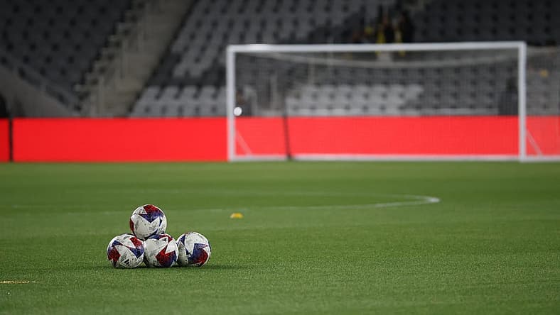 Nov 12, 2023; Columbus, Ohio, USA; General view of practice balls on the pitch prior to the match as the Columbus Crew host the Atlanta United FC at Lower.com Field. Mandatory Credit: Trevor Ruszkowski-USA TODAY Sports