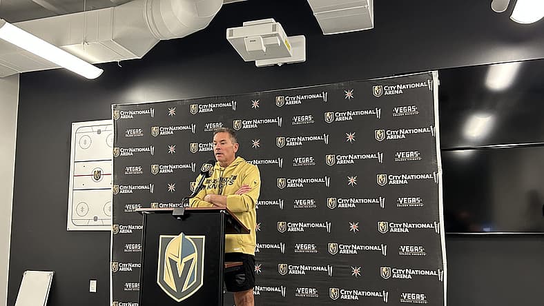 Vegas Golden Knights head coach Bruce Cassidy speaks with the media 12/1/2025