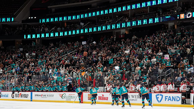 New York Sirens forward Sarah Fillier celebrates a goal in front of raucous Prudential Center crowd