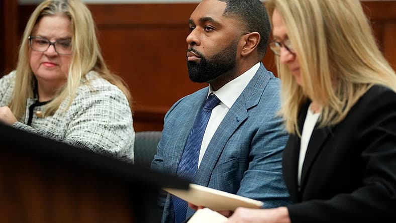Former University of Michigan football coach Sherrone Moore makes an appearance at the 14A1 District Court in Ann Arbor on