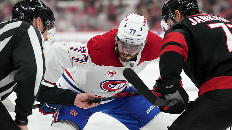 NHL: Stanley Cup Playoffs-Montreal Canadiens at Carolina Hurricanes, kirby dach