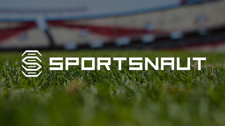 Sportsnaut logo over an American sports field.