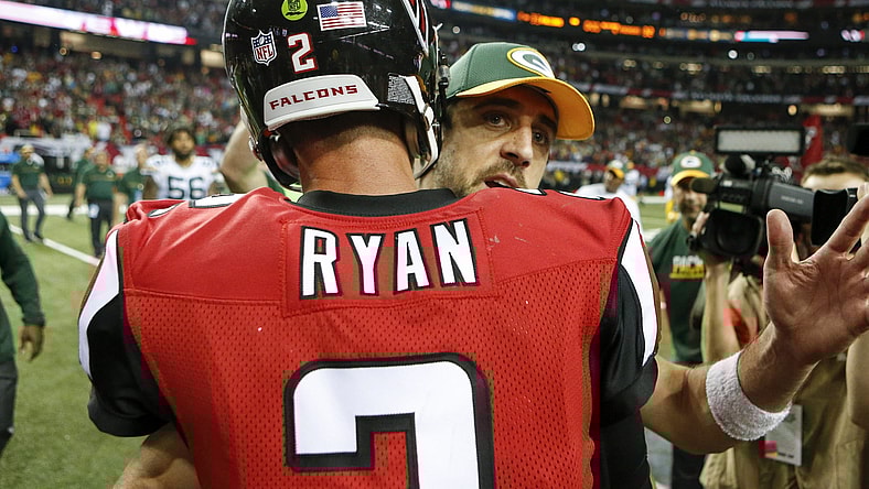 NFL quarterbacks, Atlanta Falcons Matt Ryan and Green Bay Packers Aaron Rodgers