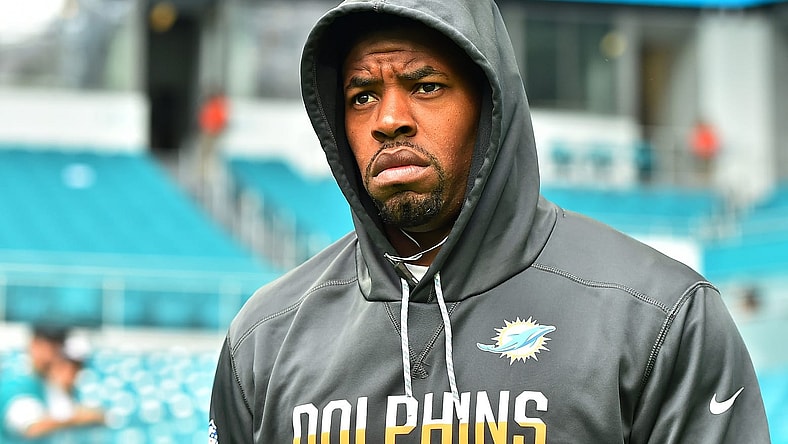 Dec 11, 2016; Miami Gardens, FL, USA; Miami Dolphins defensive end Cameron Wake (91) takes the field prior to the game against the Arizona Cardinals at Hard Rock Stadium. Mandatory Credit: Jasen Vinlove-USA TODAY Sports