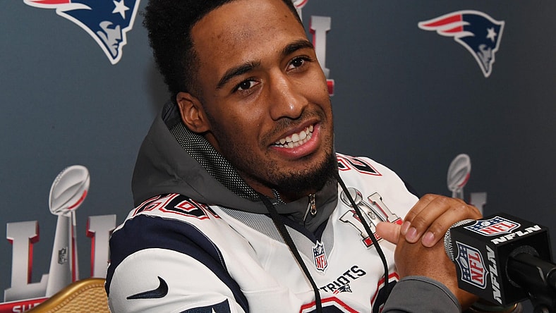 Feb 1, 2017; Houston, TX, USA; New England Patriots cornerback Logan Ryan during a press conference at the JW Marriott Galleria in preparation for Super Bowl LI. Mandatory Credit: Kirby Lee-USA TODAY Sports