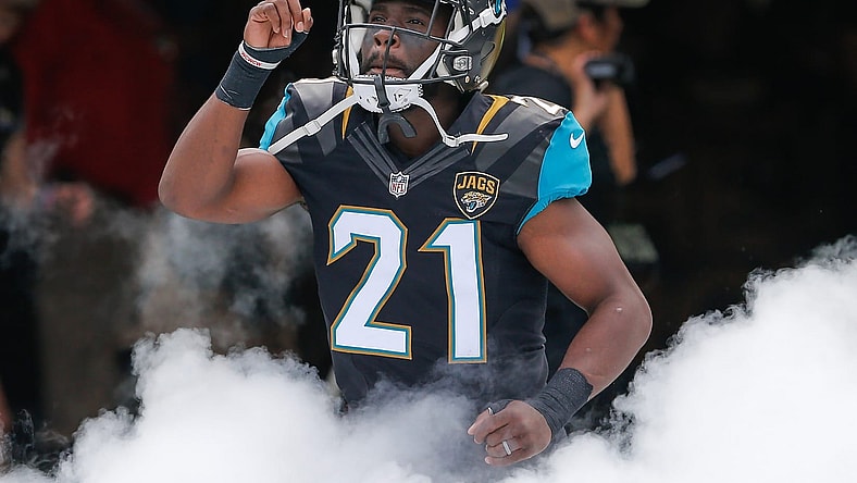 Nov 13, 2016; Jacksonville, FL, USA; Jacksonville Jaguars cornerback Prince Amukamara (21) runs out of the tunnel before a football game against the Houston Texans at EverBank Field. Mandatory Credit: Reinhold Matay-USA TODAY Sports