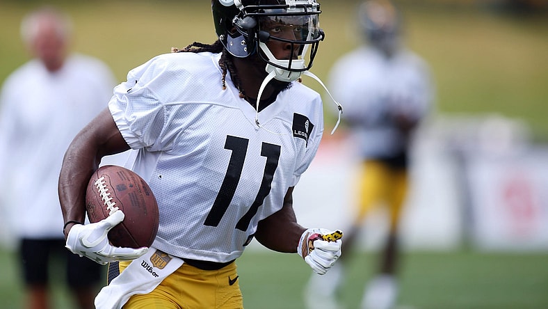 Jul 29, 2016; Latrobe, PA, USA; Pittsburgh Steelers wide receiver Markus Wheaton (11) participates in drills during training camp at Saint Vincent College. Mandatory Credit: Charles LeClaire-USA TODAY Sports