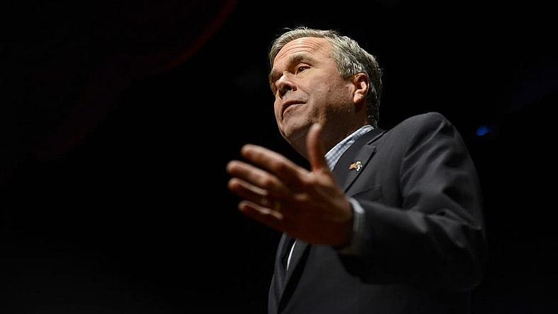 Feb 19, 2016; Greenville, SC, USA; Republican presidential hopeful Jeb Bush speaks to supporters at the Kroc Center. Mandatory Credit: Heidi Heilbrunn/The Greenville News via USA TODAY NETWORK