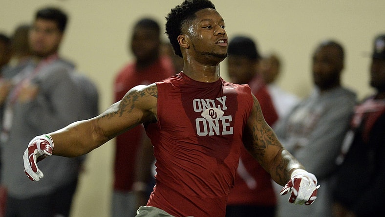 Mar 8, 2017; Norman, OK, USA; Oklahoma running back Joe Mixon (25) participates in drills during Oklahoma Pro Day at Everest Training Center. Mandatory Credit: Mark D. Smith-USA TODAY Sports
