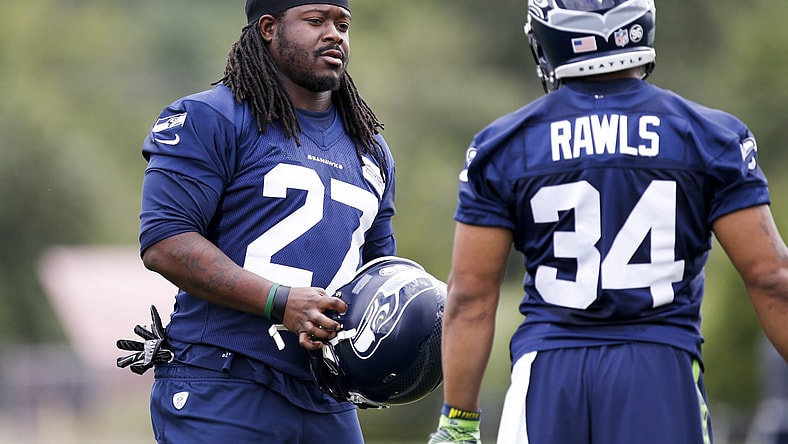 Eddie Lacy Seattle Seahawks practice NFL training camp battles