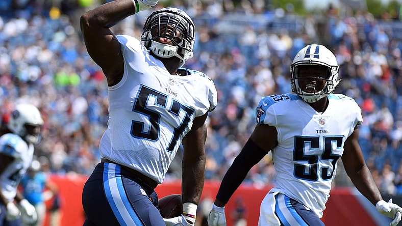 Tennessee Titans linebacker Justin Staples in NFL preseason Week 2