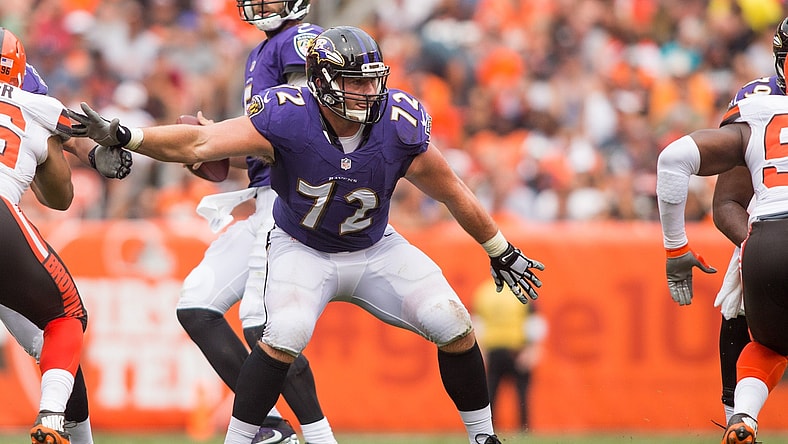Baltimore Ravens offensive lineman Alex Lewis
