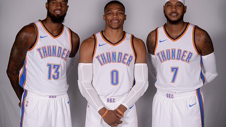 Oklahoma City Thunder Paul George Carmelo Anthony Russell Westbrook