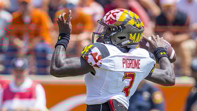 Maryland quarterback Tyrrell Pigrome