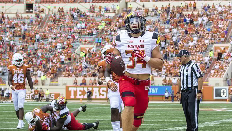 Maryland running back Jake Funk scores in college football Week 1