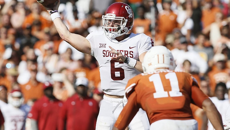 Oklahoma Sooners quarterback Baker Mayfield against Texas in college football Week 7